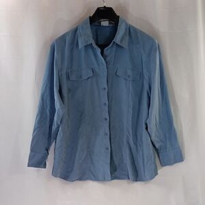 Carolina Colours Plus Women's Size 20W Blue Button-Up Shirt